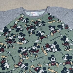 LuLaRoe Randy Raglan 3/4 cropped sleeves crew neck Mickey Minnie Mouse